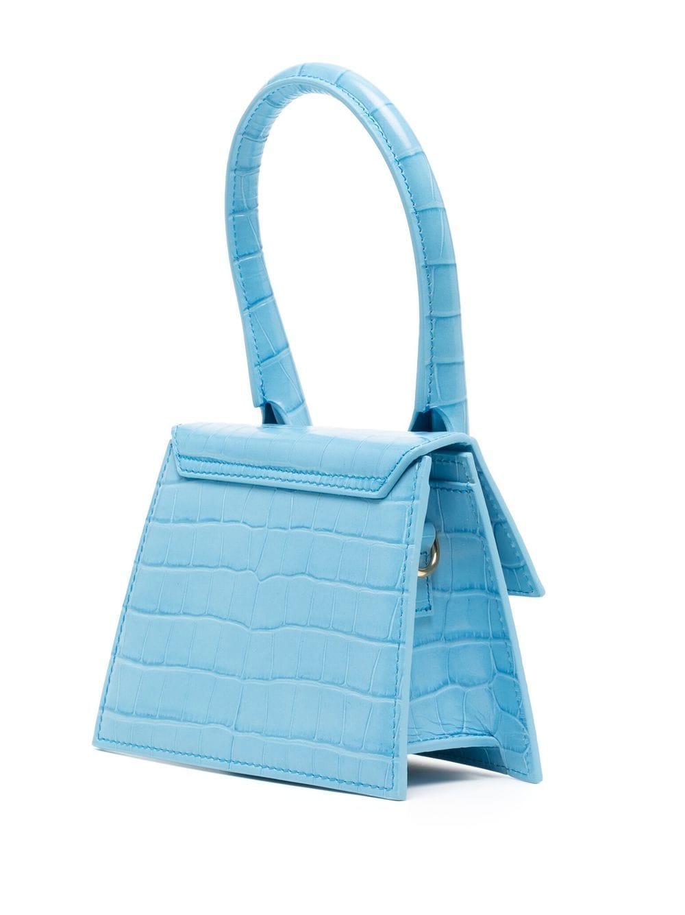 Shop Jacquemus Le Chiquito Crocodile-embossed Tote Bag In Blue