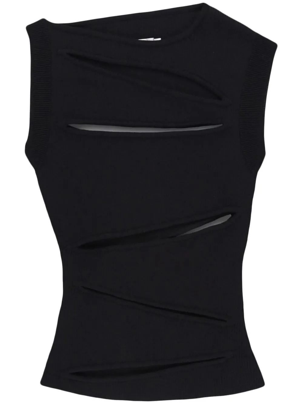 

Christopher Esber slashed knitted top - Black