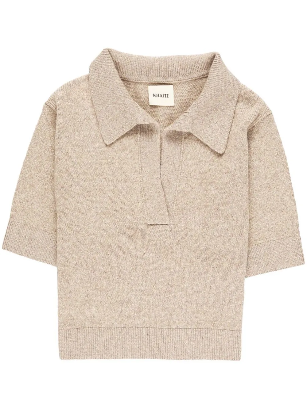 

KHAITE Shrunken Jo cashmere top - Neutrals