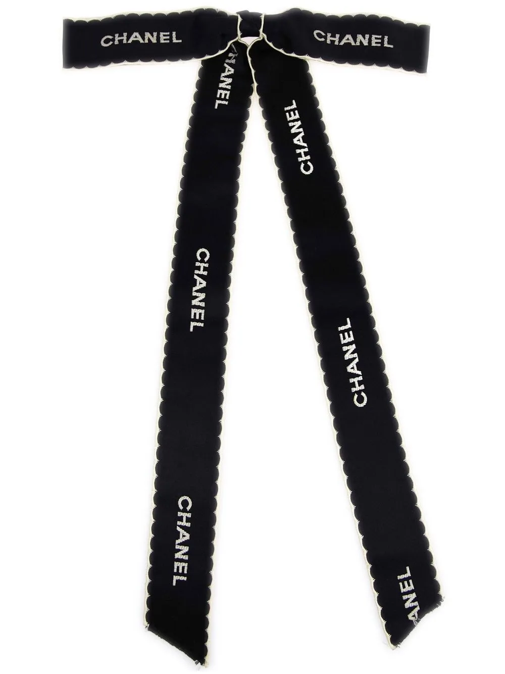 

CHANEL Pre-Owned 1990-2000 logo-embroidered bow brooch - Black