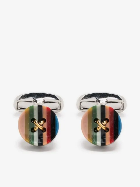 Paul Smith plaque-detail metallic cufflinks