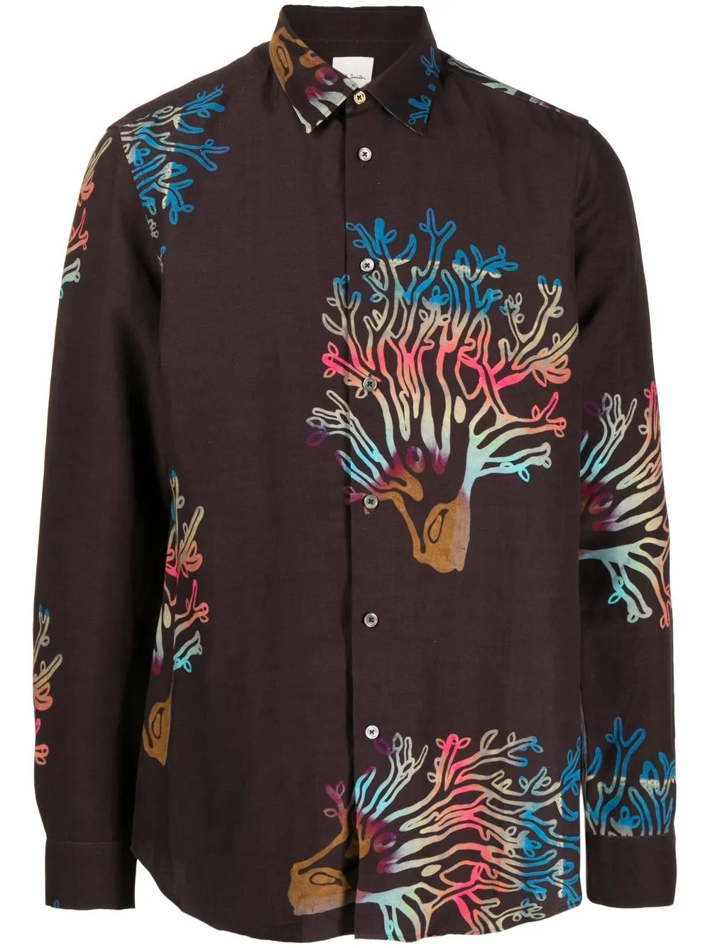 

Paul Smith camisa con botones y estampado - Marrón