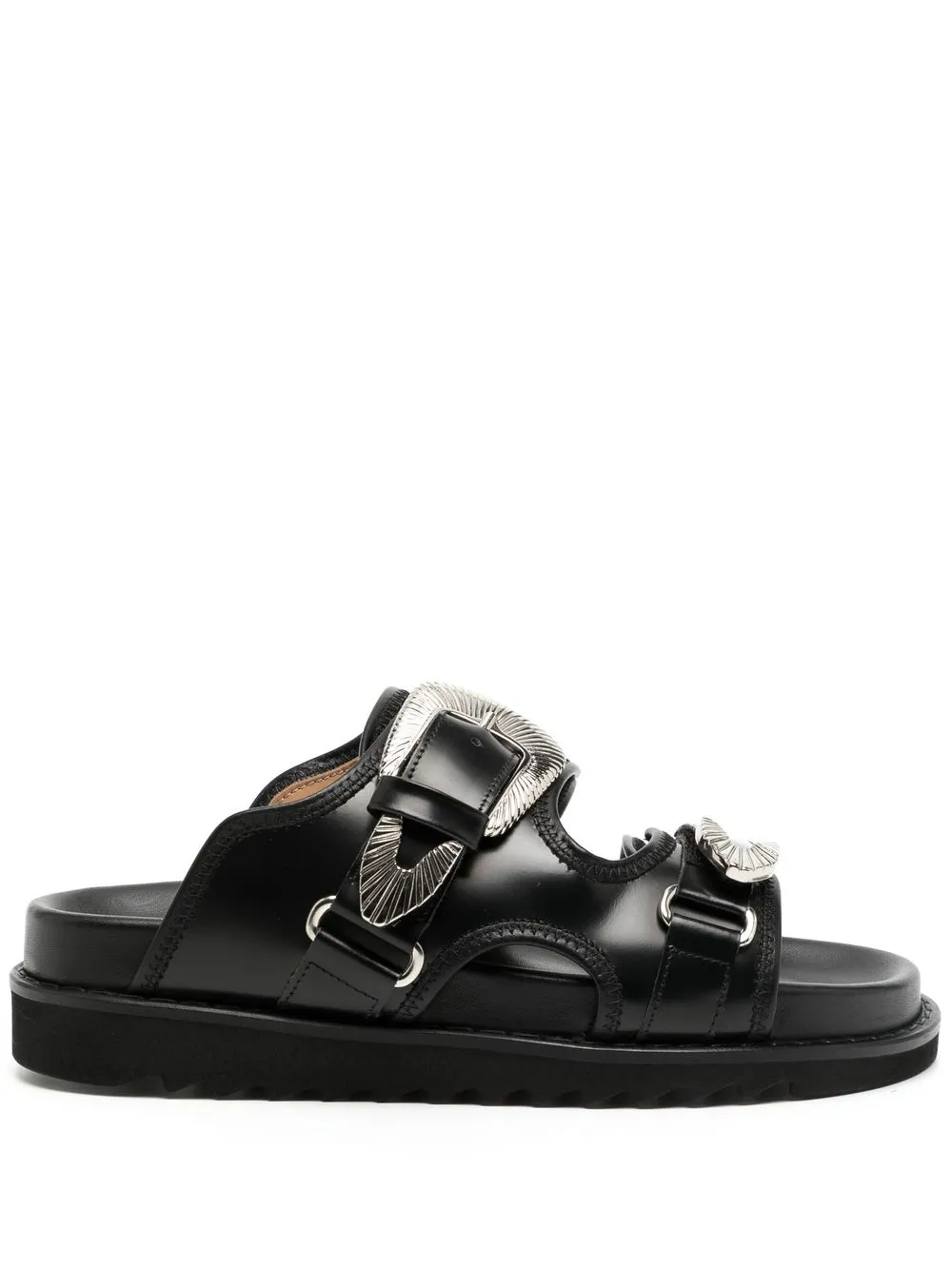 

Toga Pulla leather buckle-detail sandals - Black