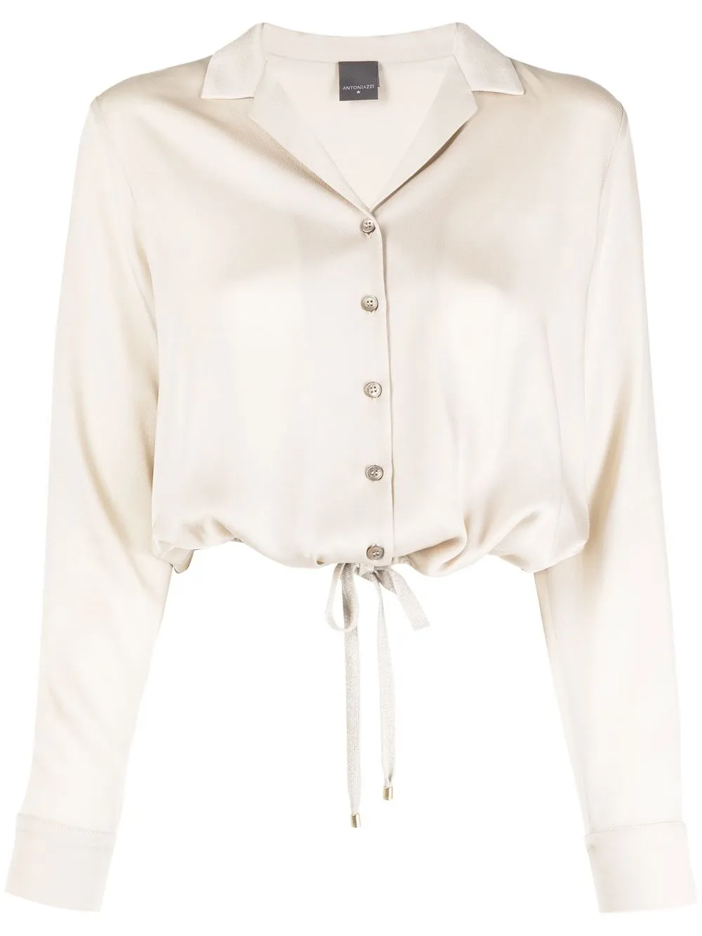 

Lorena Antoniazzi spread-collar acetate-silk shirt - Neutrals