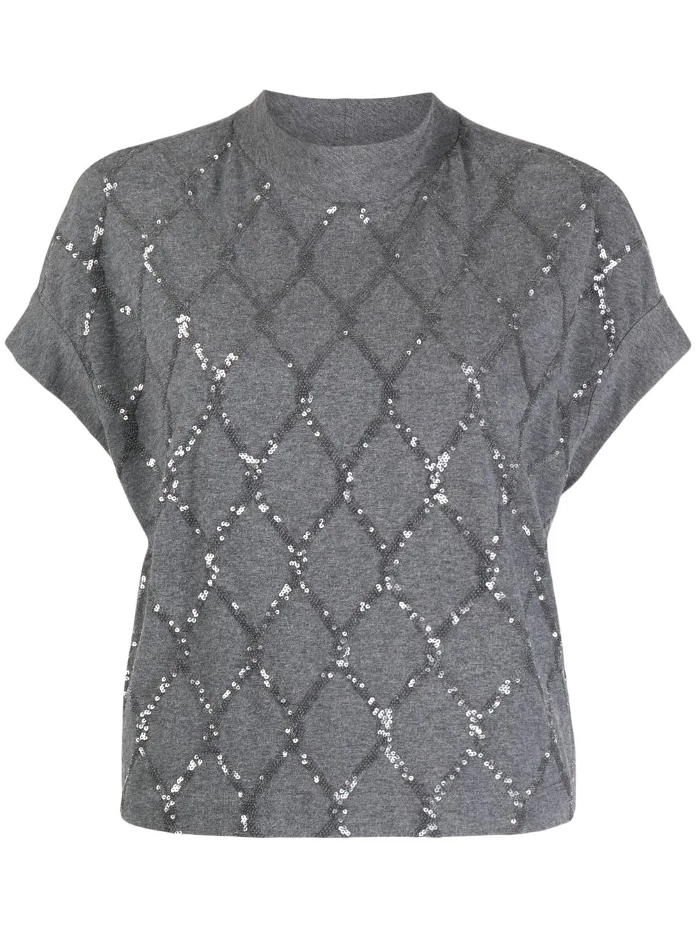 

Brunello Cucinelli sequin-embellished cotton top - Grey