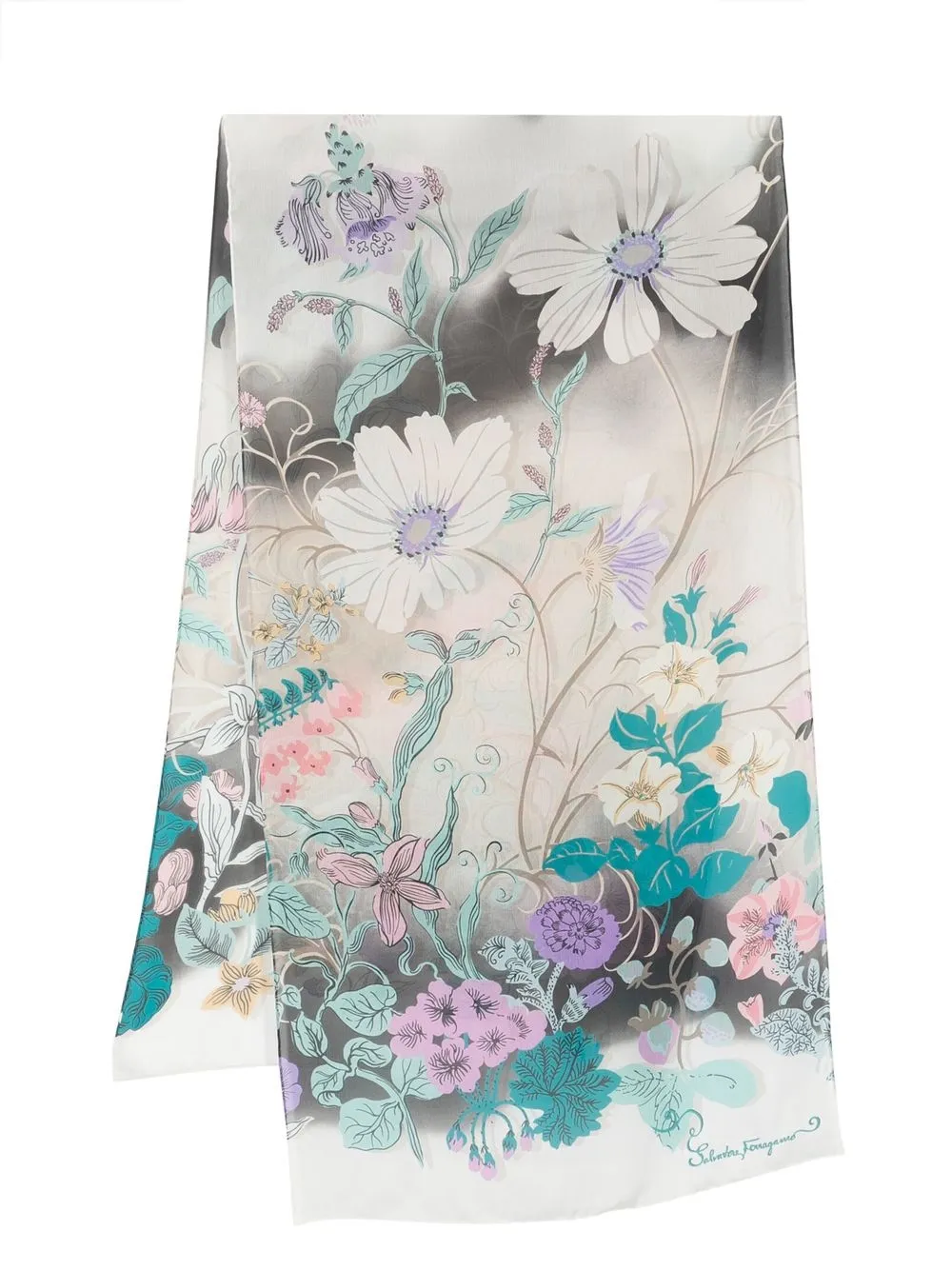 

Ferragamo floral-print silk scarf - Black