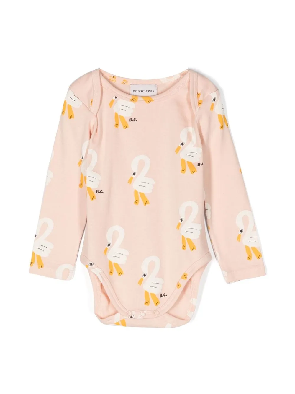 

Bobo Choses swan-illustration long-sleeve babygrow - Orange