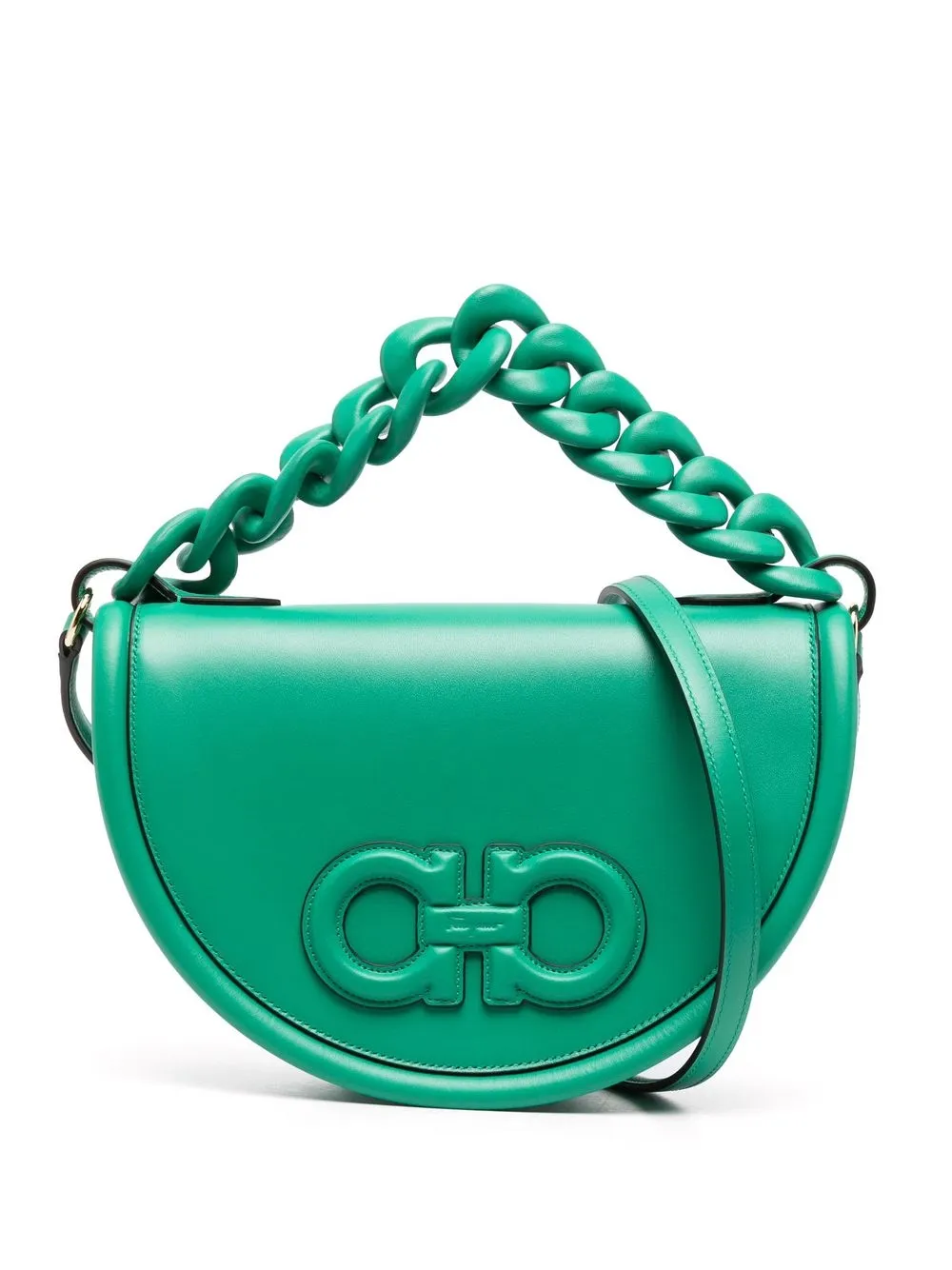 

Ferragamo Aura crescent leather bag - Green
