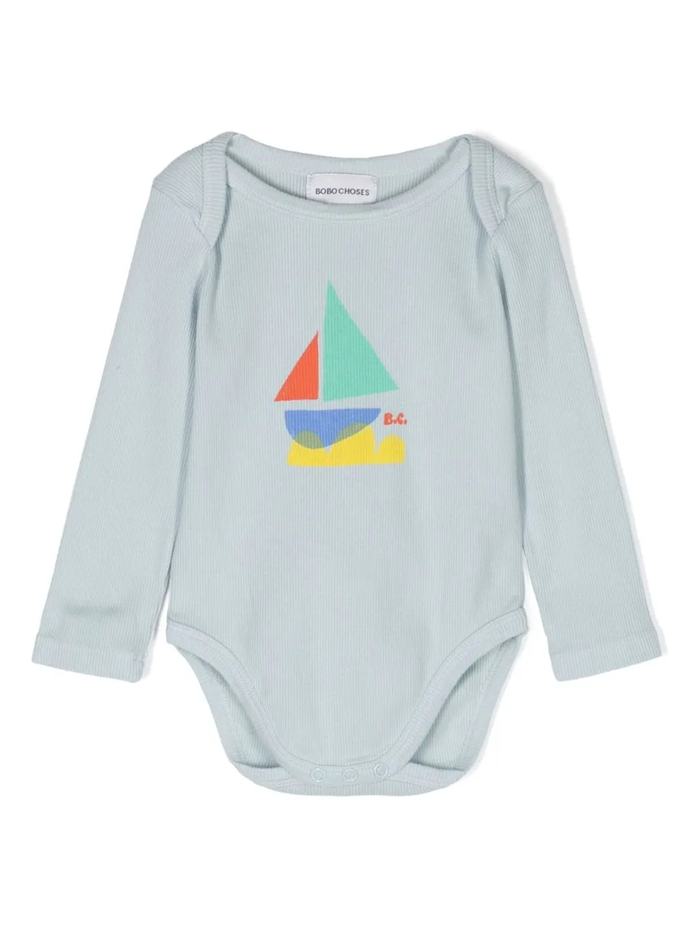 

Bobo Choses boat-illustration long-sleeve babygrow - Blue