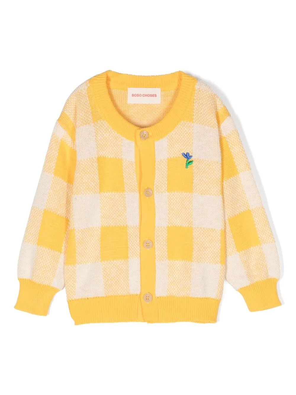 

Bobo Choses cárdigan con motivo de cuadros gingham - Amarillo