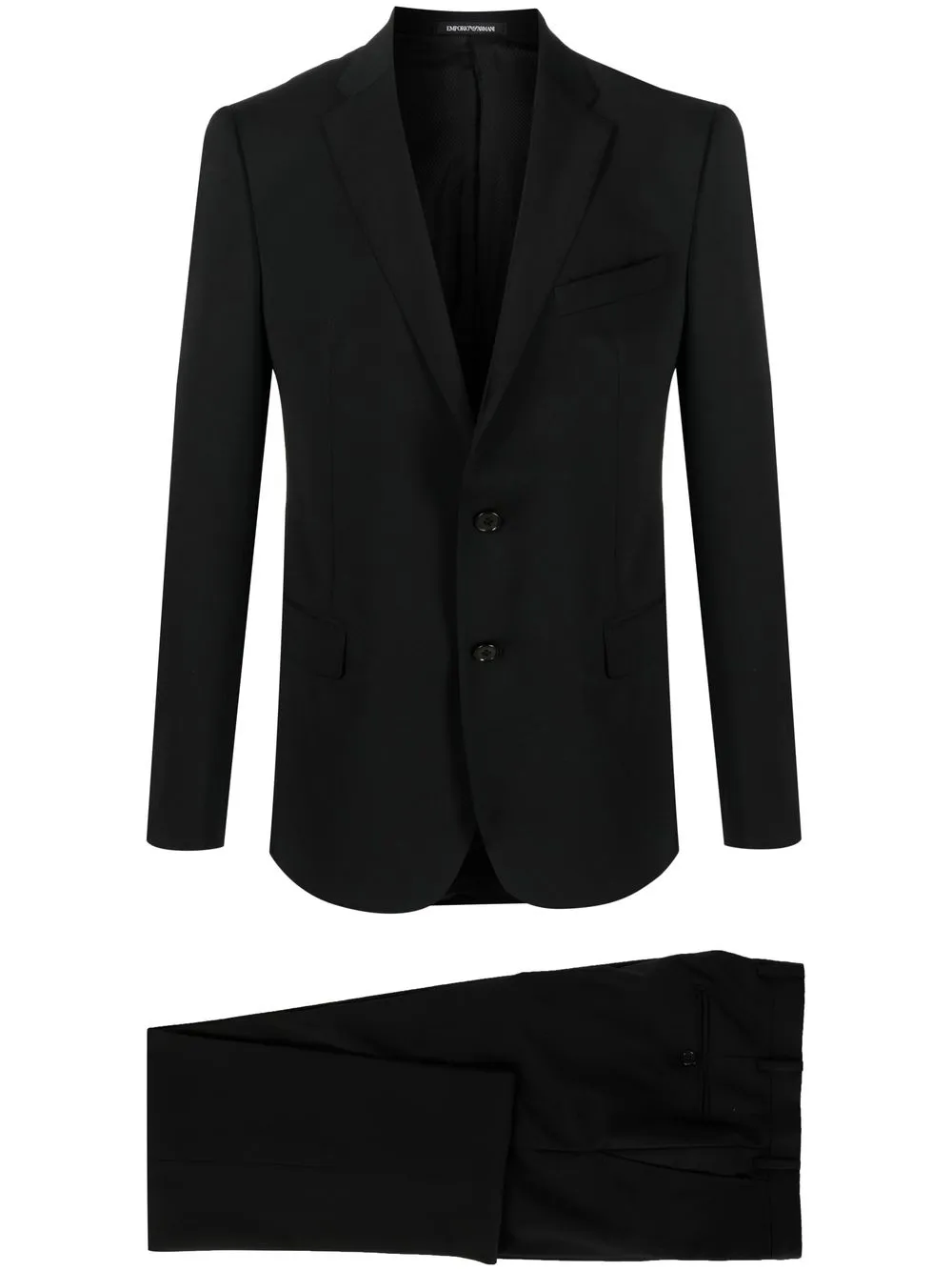 

Emporio Armani virgin wool single-breasted suit - Black