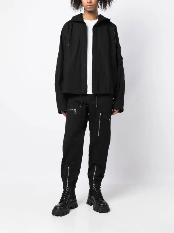 Juun.J フーデッド シャツジャケット | ブラック | FARFETCH JP