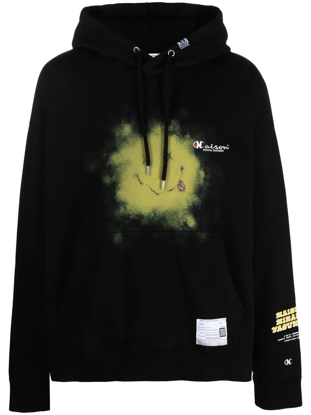 

Maison Mihara Yasuhiro graphic-print drawstring hoodie - Black