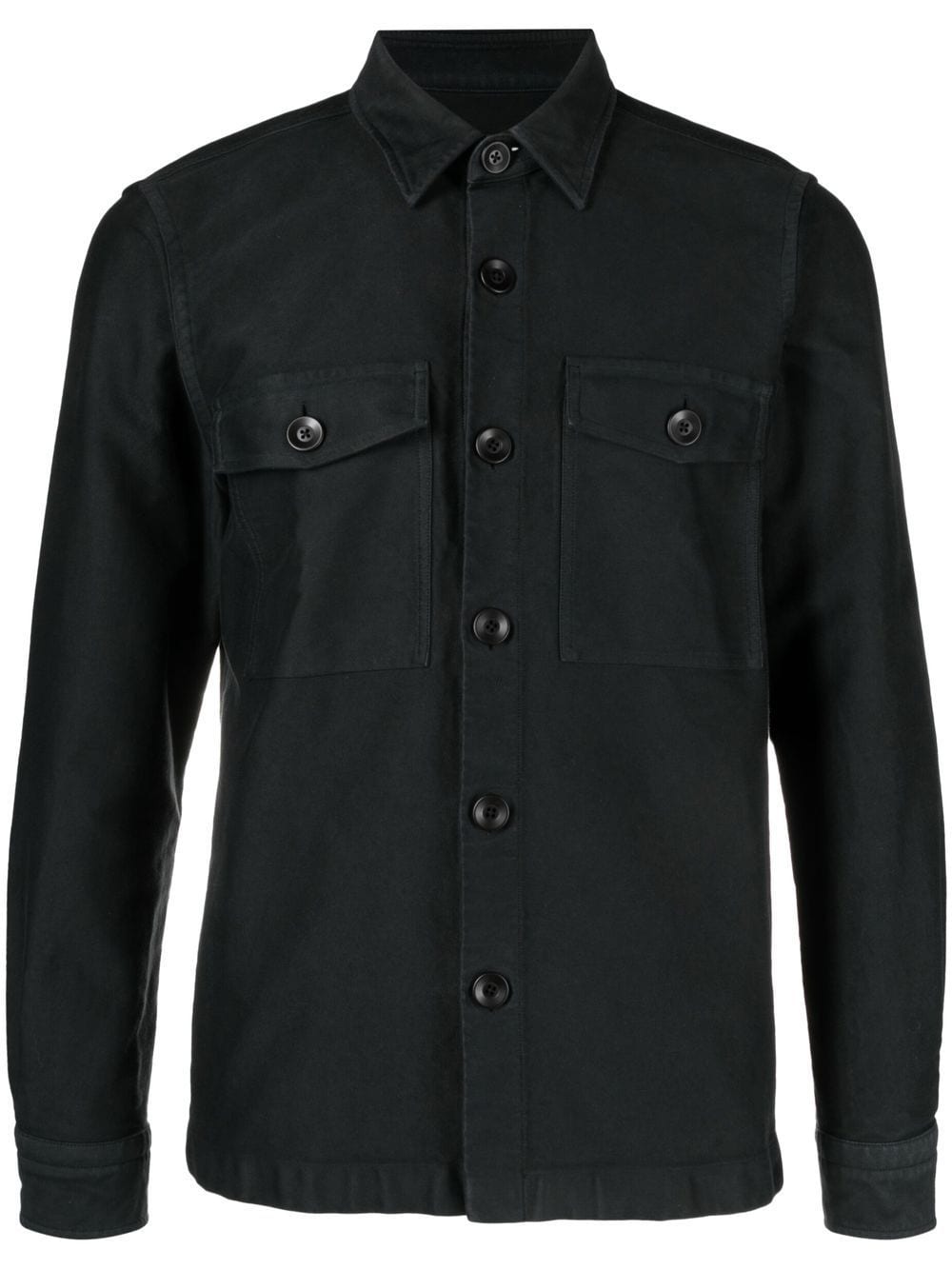 Tom Ford Long-sleeve Cotton Shirt In Black