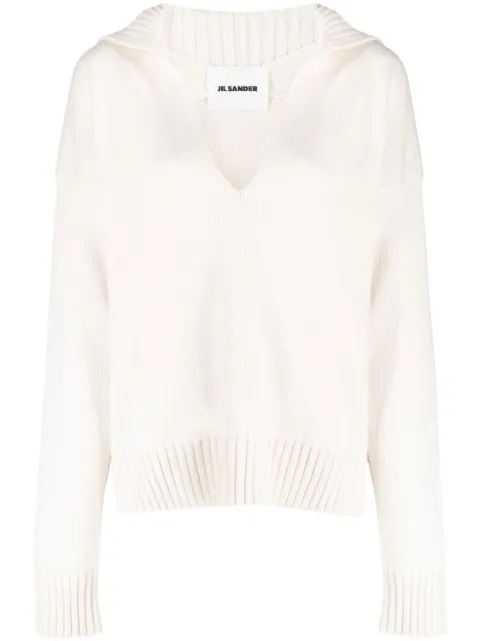 Jil Sander knitted split-neck jumper