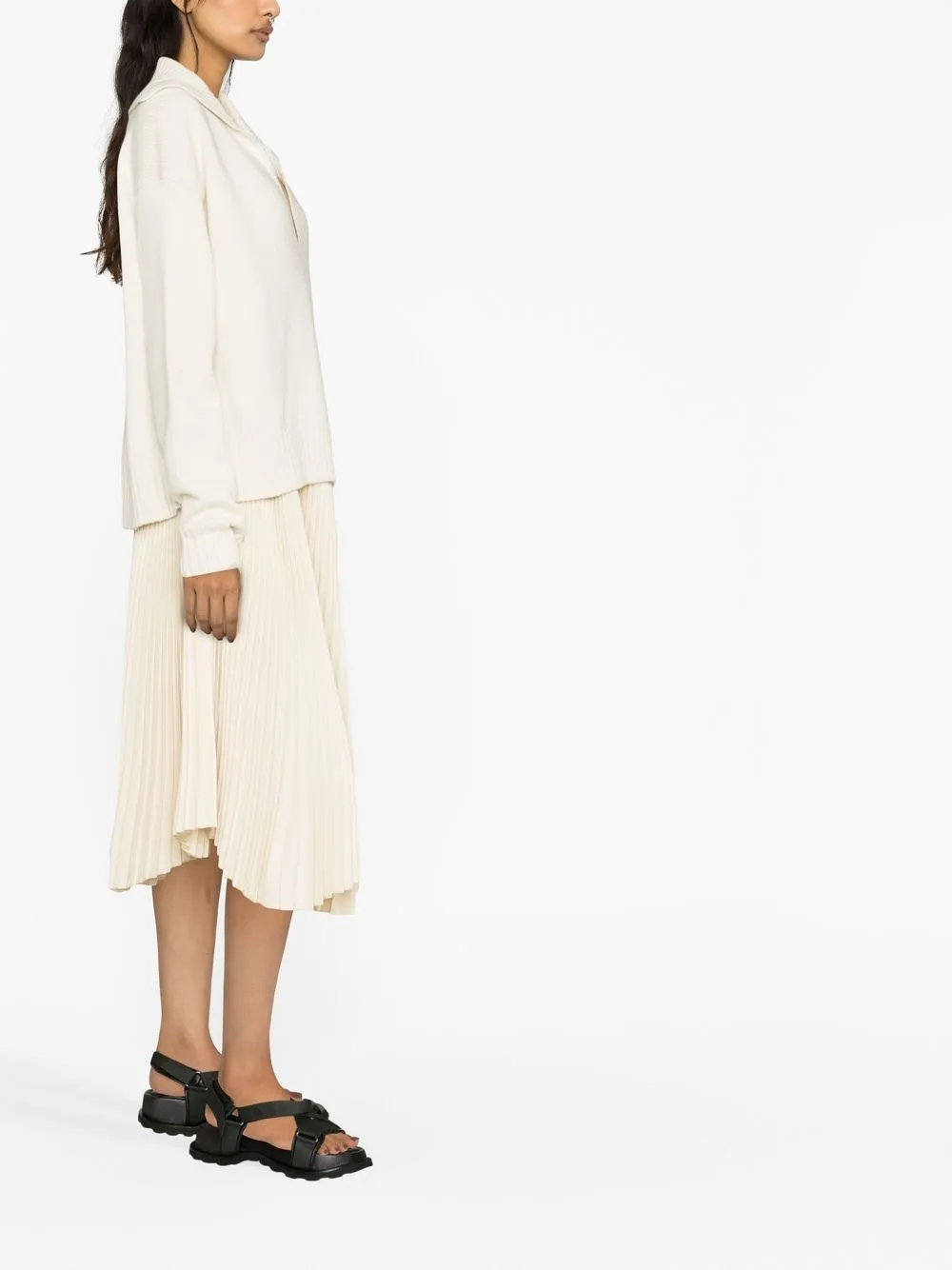  Jil Sander Knitted Split-neck Jumper - Neutrals 