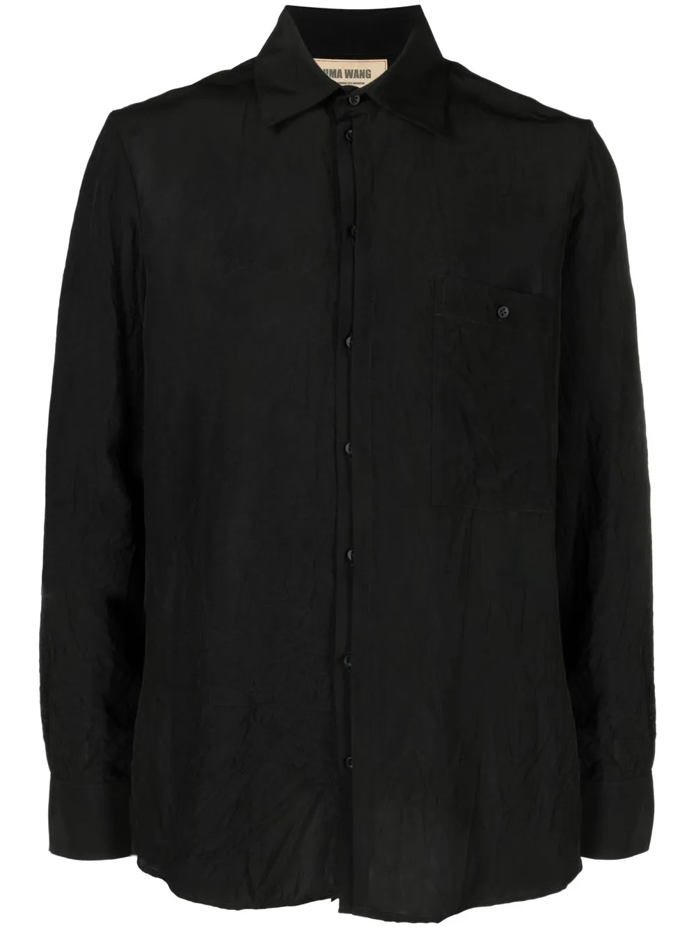 

Uma Wang camisa con efecto arrugado - Negro