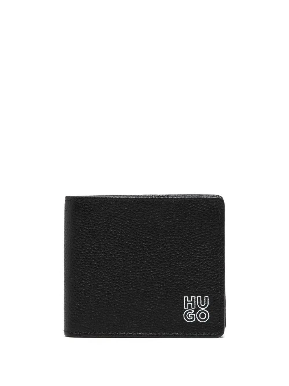 

HUGO logo-stamp bi-fold wallet - Black