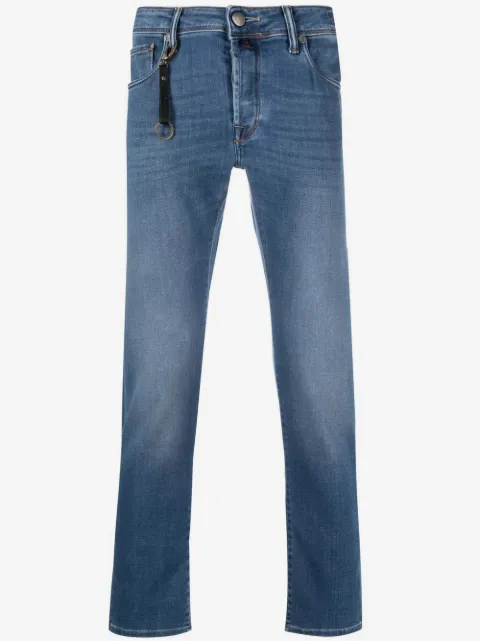 Incotex logo-patch slim-cut jeans