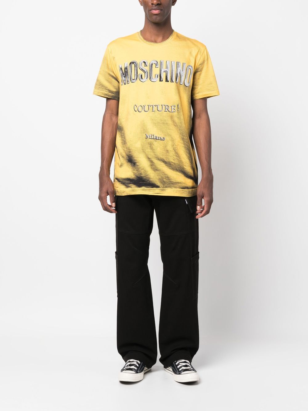 Moschino T-shirt met logoprint - Geel