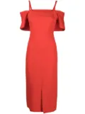 Victoria Beckham off-shoulder midi dress - Red