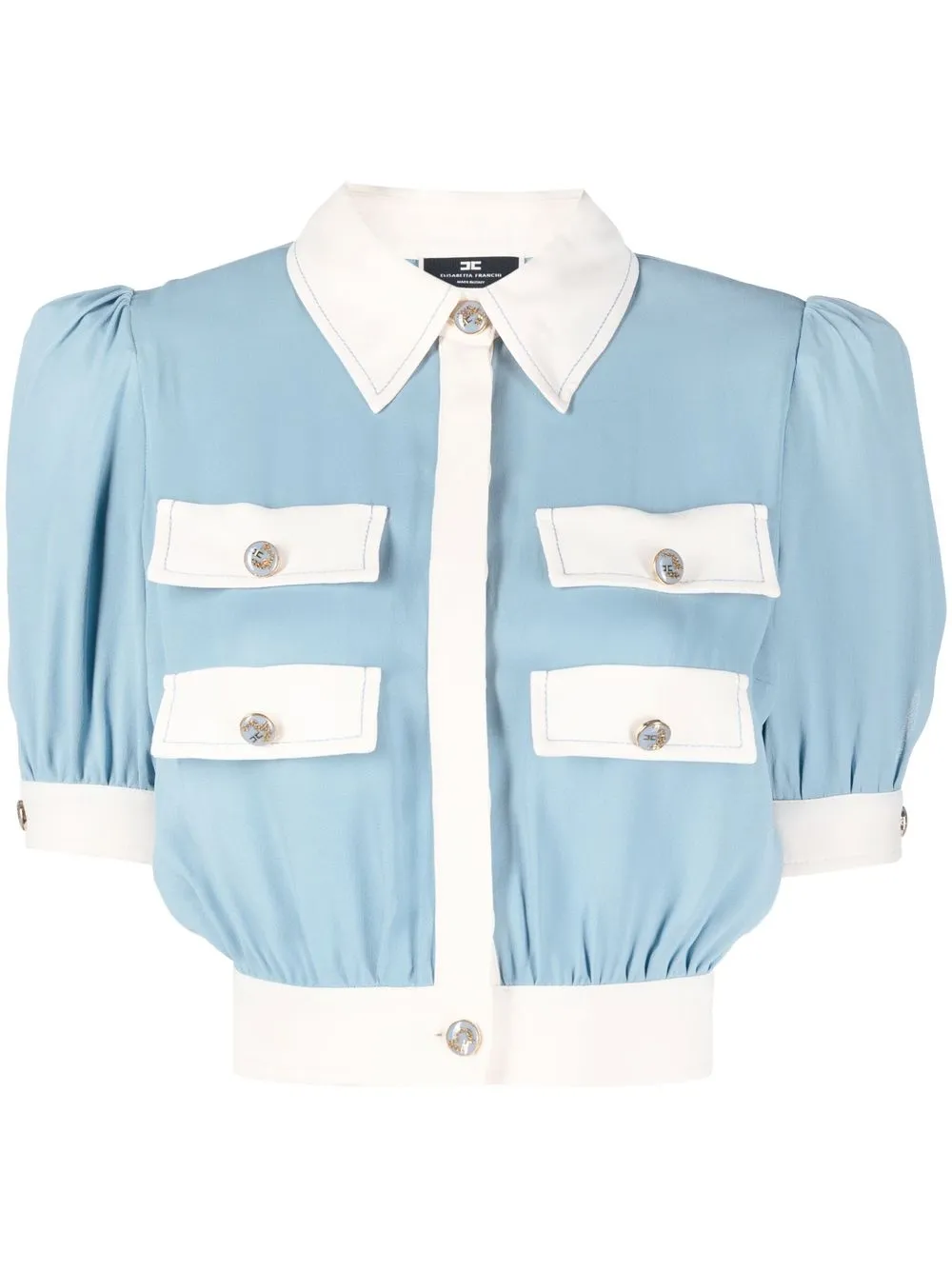 

Elisabetta Franchi button-up cropped shirt - Blue