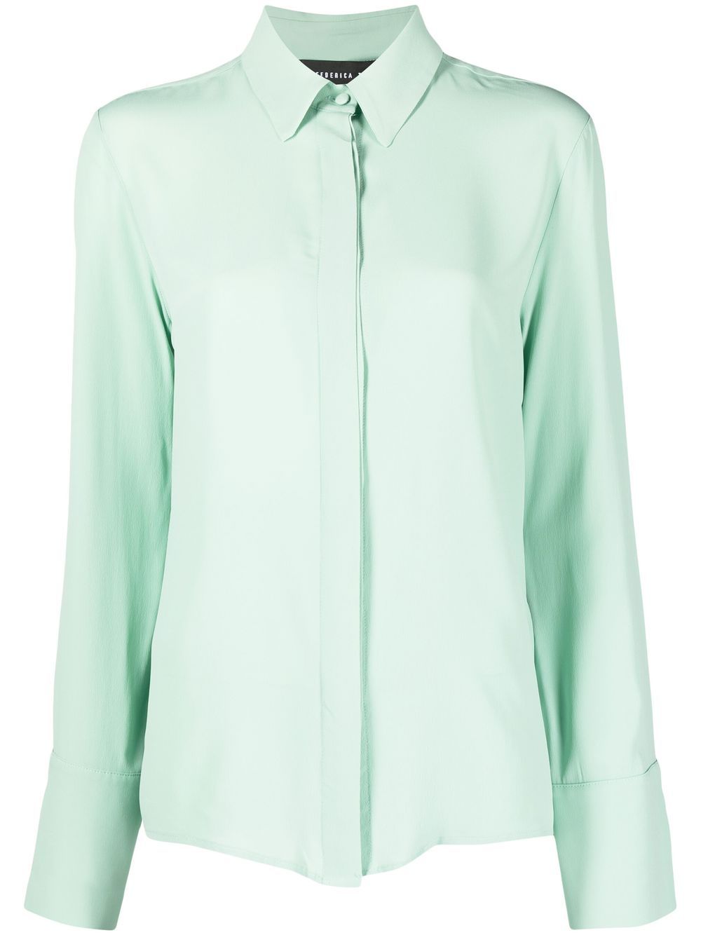 

Federica Tosi concealed-front fastening shirt - Green