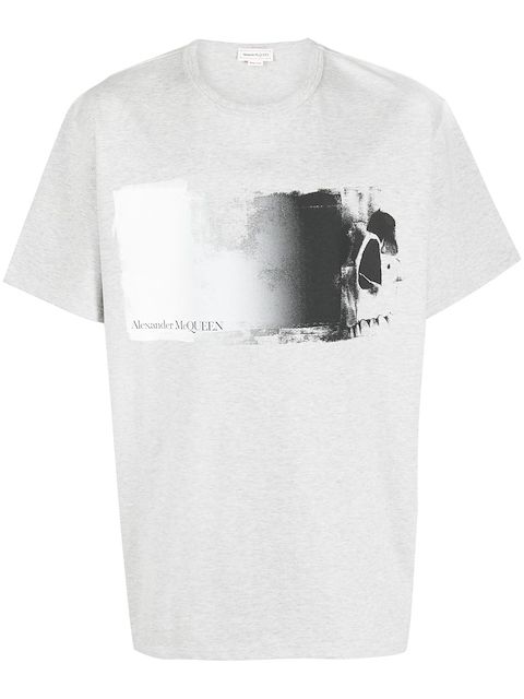 Alexander McQueen playera con cuello redondo y estampado gráfico