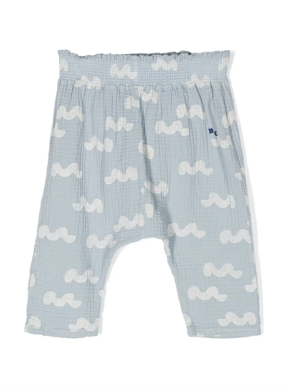 

Bobo Choses wave-print crepe-texture trousers - Blue