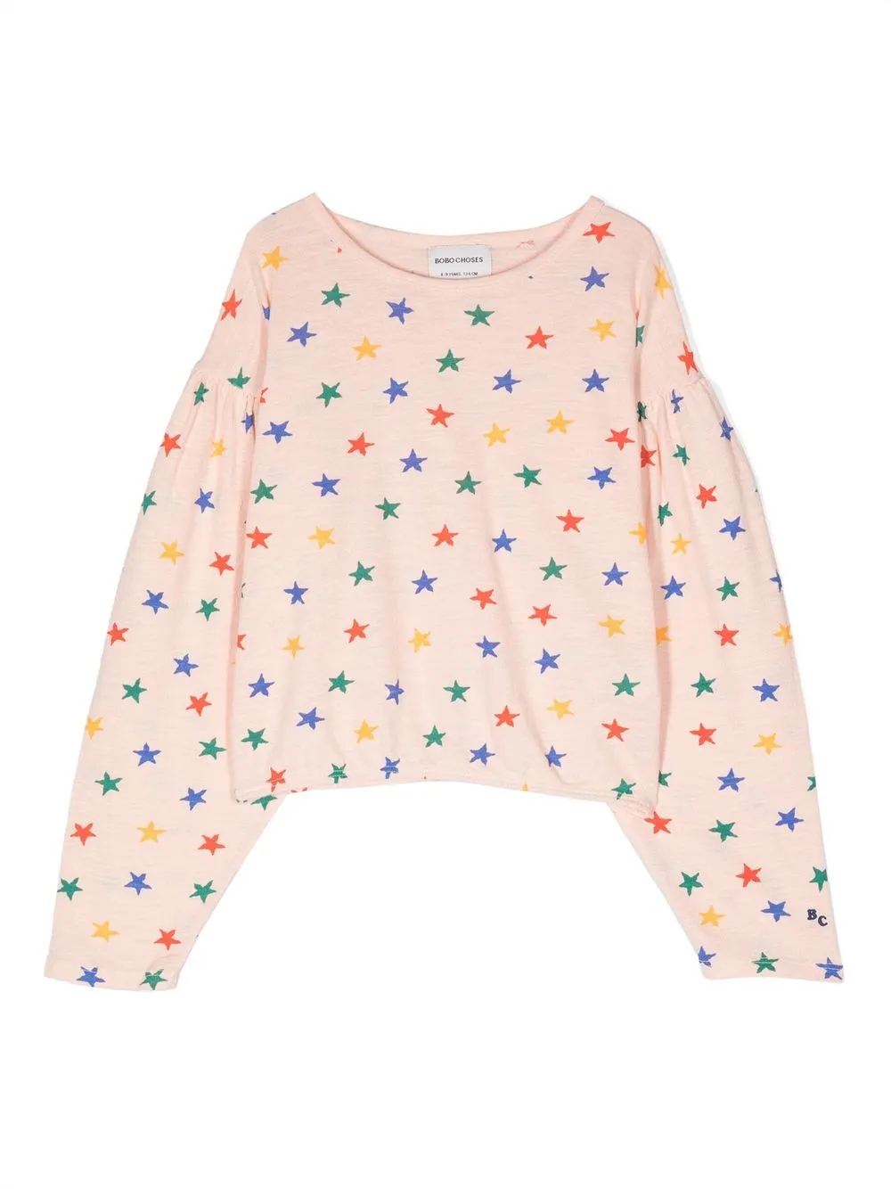 

Bobo Choses top manga larga con estrellas estampadas - Rosado