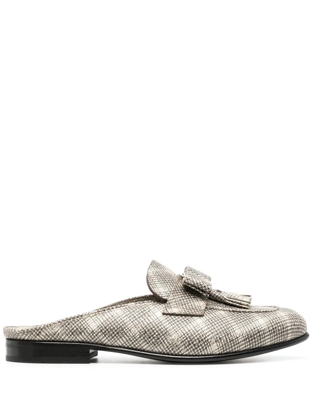 

Ferragamo check-pattern leather mules - Neutrals