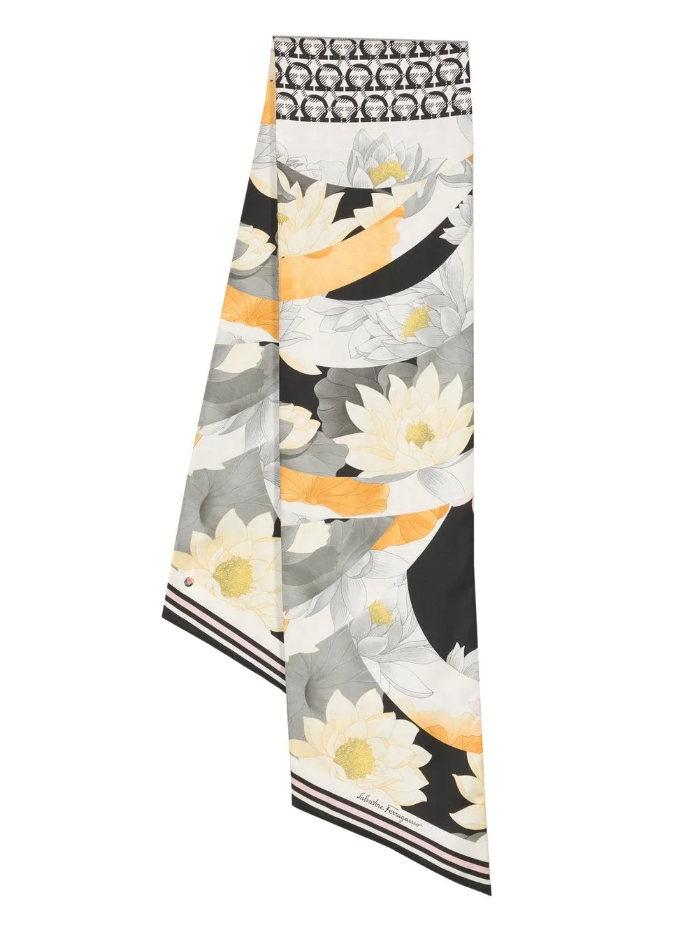 

Ferragamo floral-print silk scarf - Black