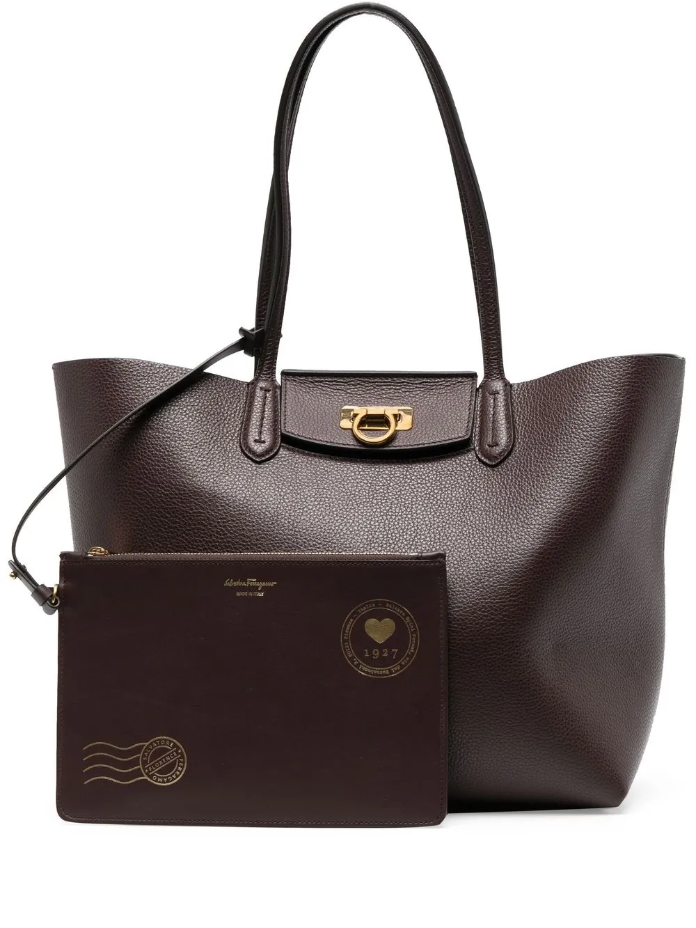 

Ferragamo Travel grained-leather tote bag - Brown