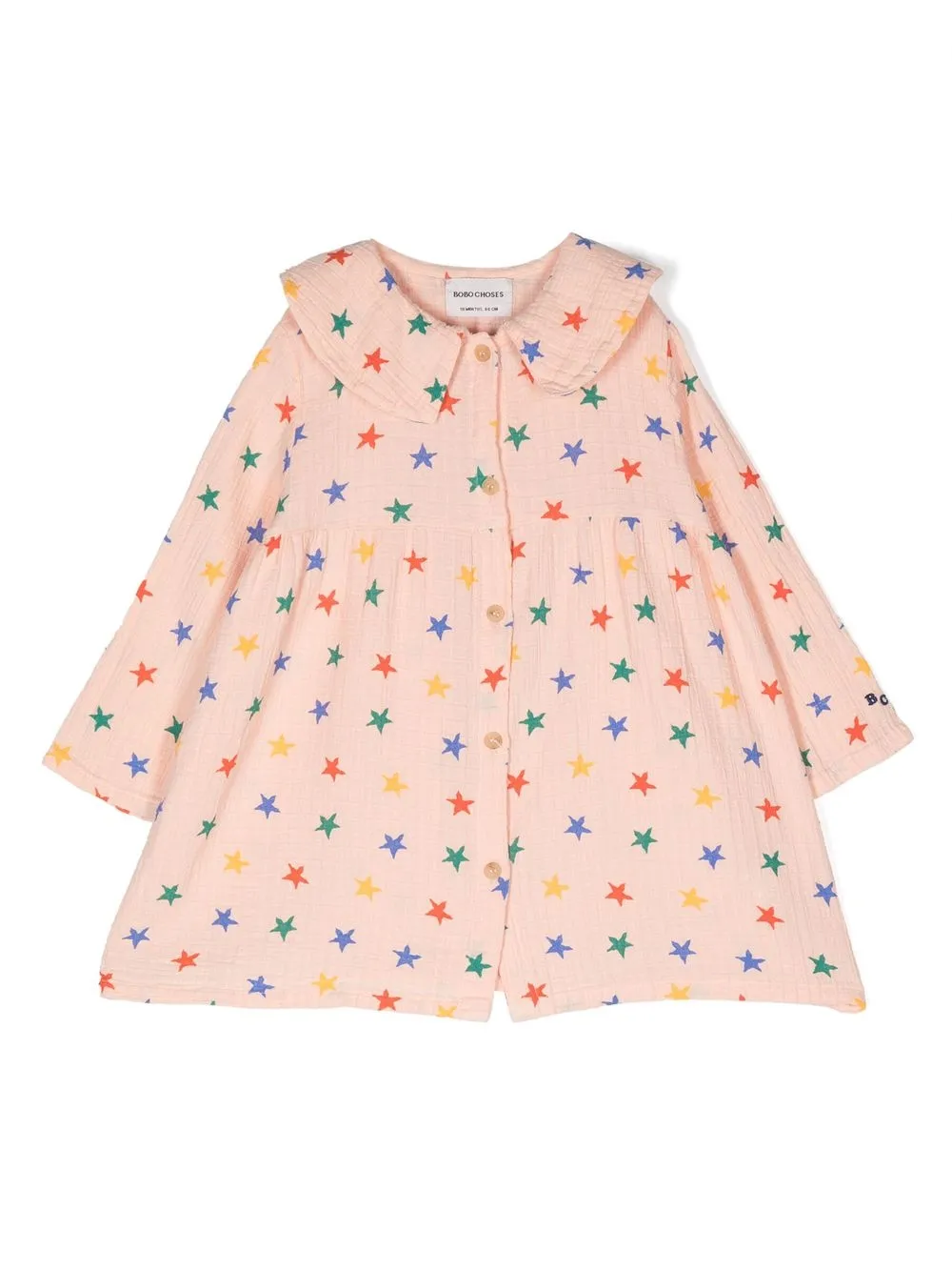 

Bobo Choses star-print crepe-texture dress - Pink