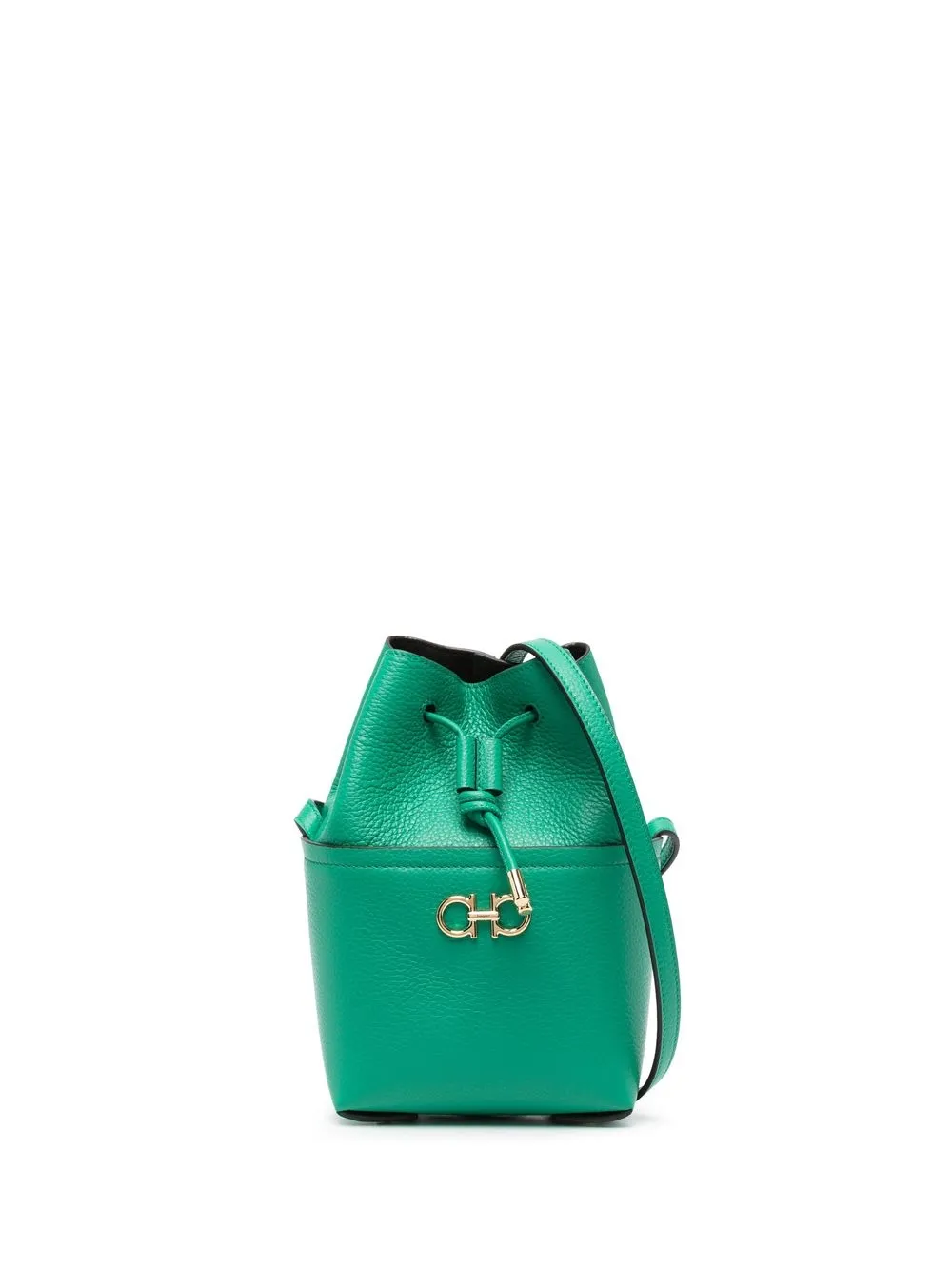 

Ferragamo logo plaque bucket bag - Green