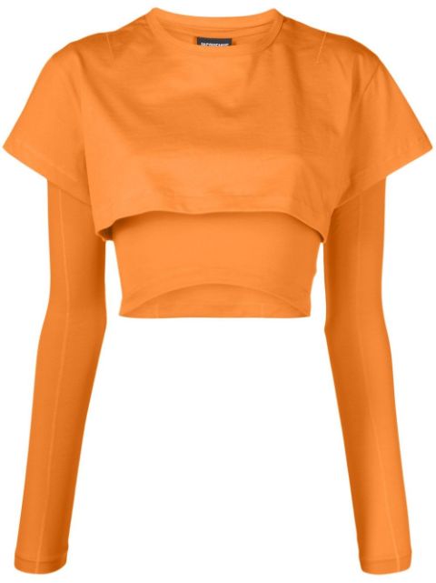 Jacquemus Le Double layered cropped T-shirt Women