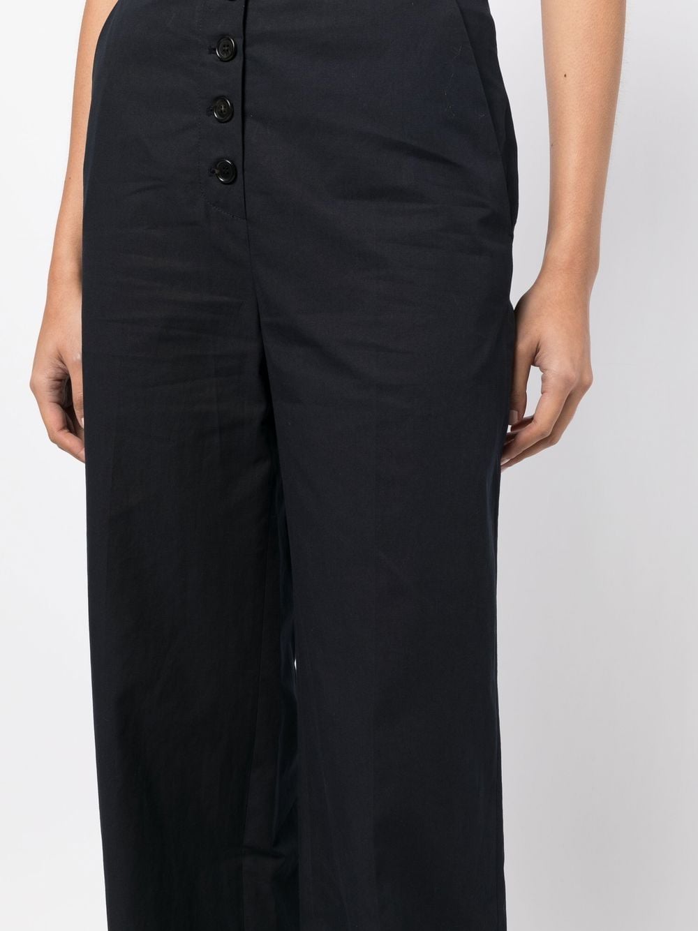 Shop Pushbutton Button-up Trousers In Blue