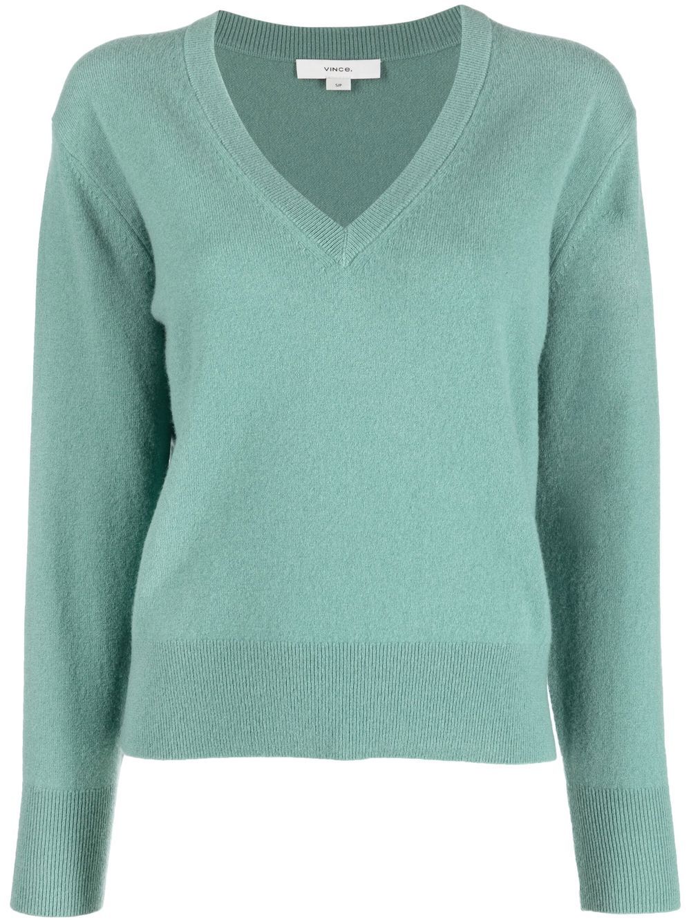 Vince v-neck plain jumper - Green