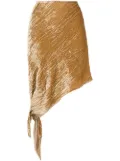 Petar Petrov crinckle-effect asymmetric skirt - Brown