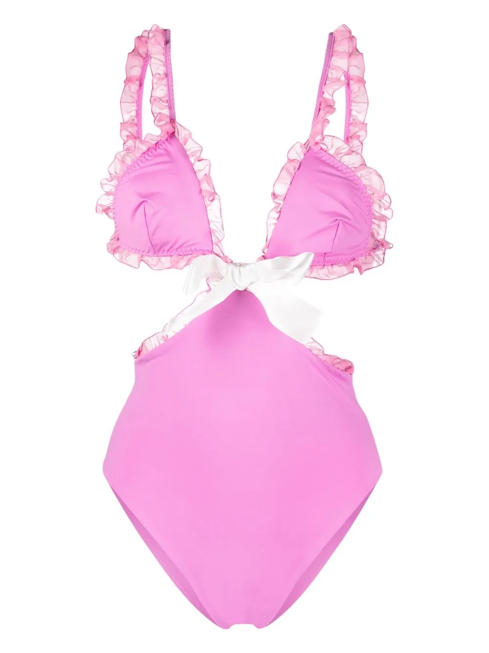

Giambattista Valli cut-out ruffle swimsuit - Pink