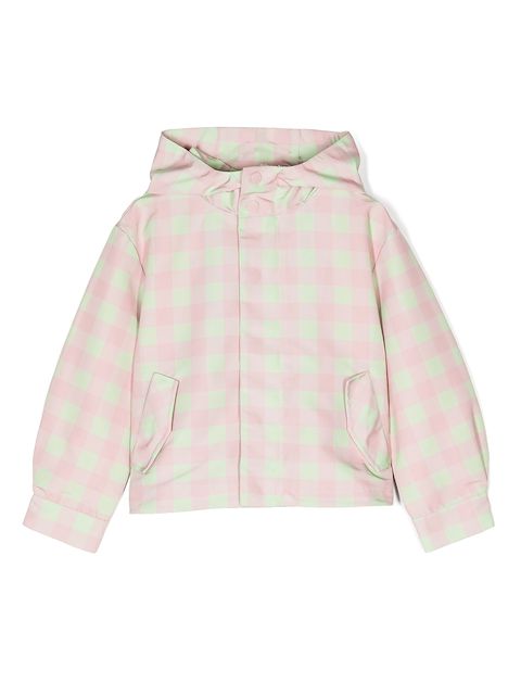 Stella McCartney Kids جاكيت بهودي ونقش كاروهات جينغهام