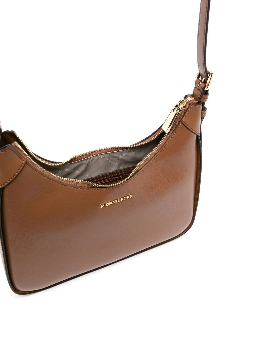 Shop Michael Michael Kors Wilma Leather Shoulder Bag In Brown