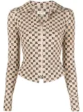 MISBHV monogram-print zip-up top - Neutrals