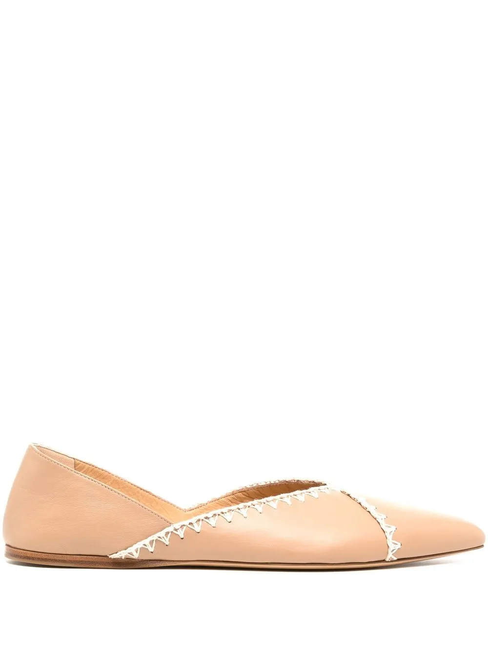 

Gabriela Hearst whipstitch leather ballerinas - Pink