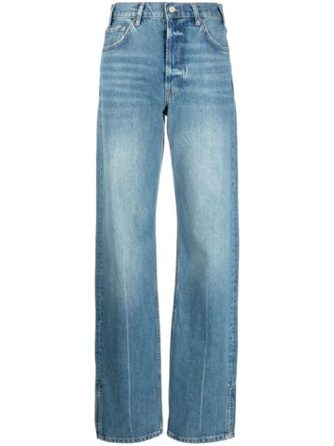 ANINE BING ankle-slit straight-leg jeans