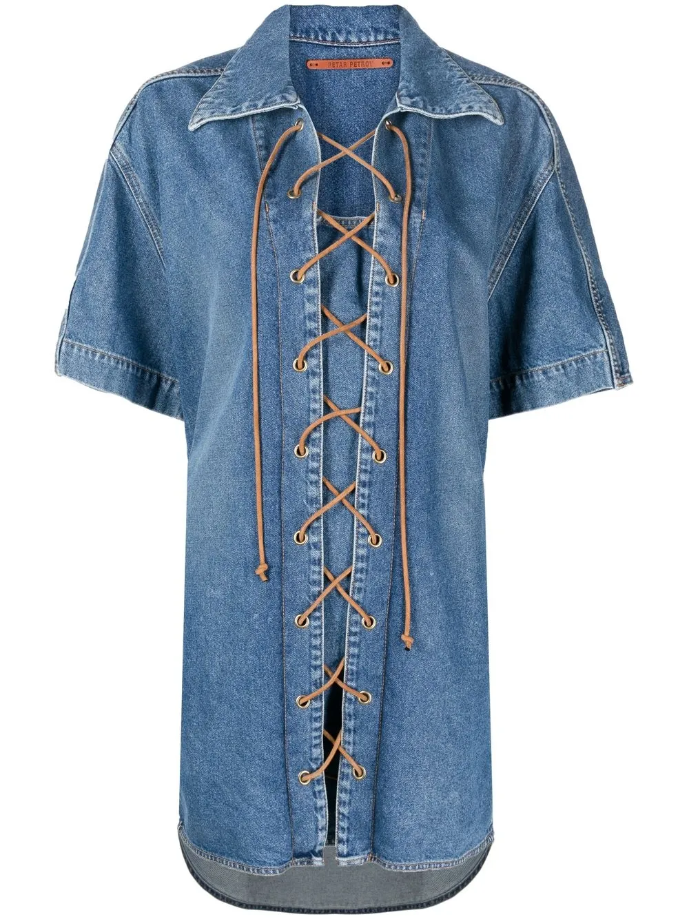 

Petar Petrov denim tunic mini dress - Blue