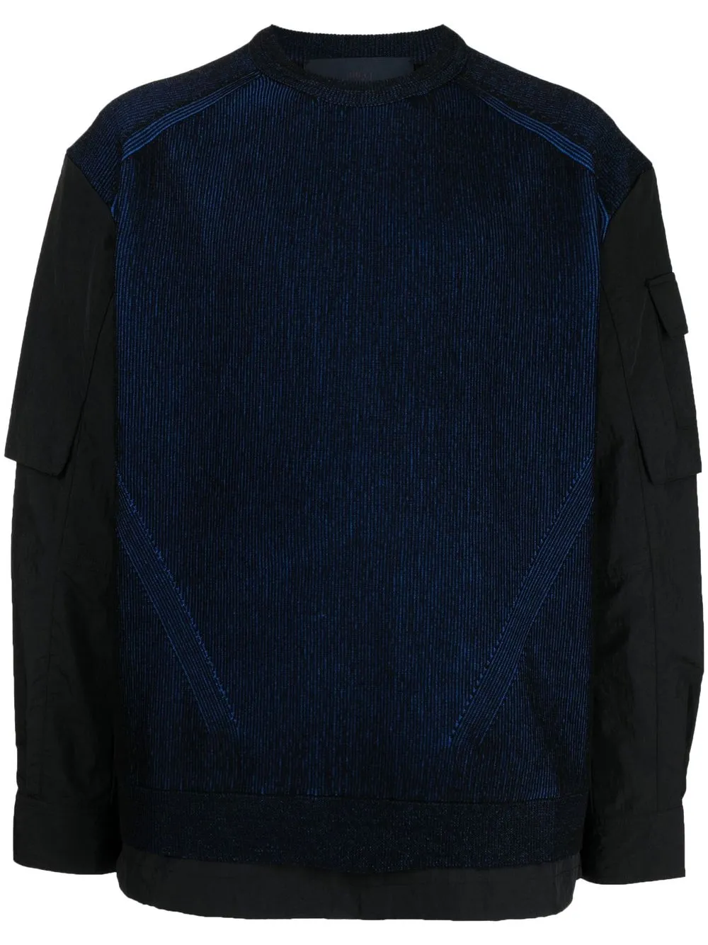 Juunj Panelled Knit Sweater In Blau