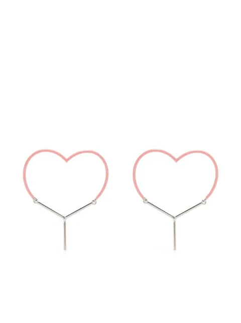 Y/Project aretes en forma de corazón con diseño de dos tonos