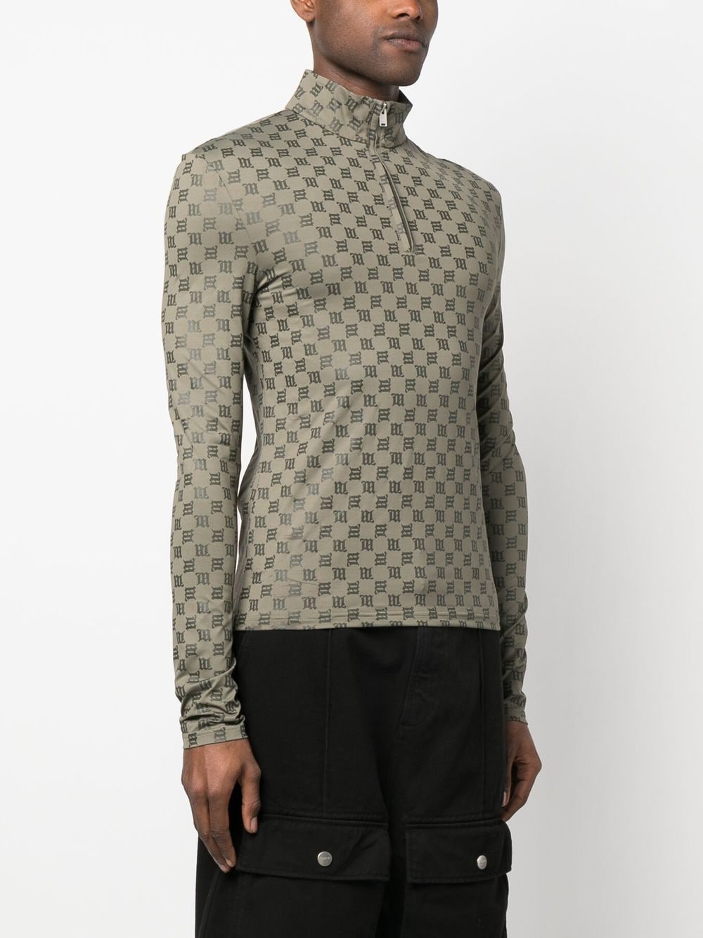 MISBHV Black Monogram Half-Zip Turtleneck MISBHV