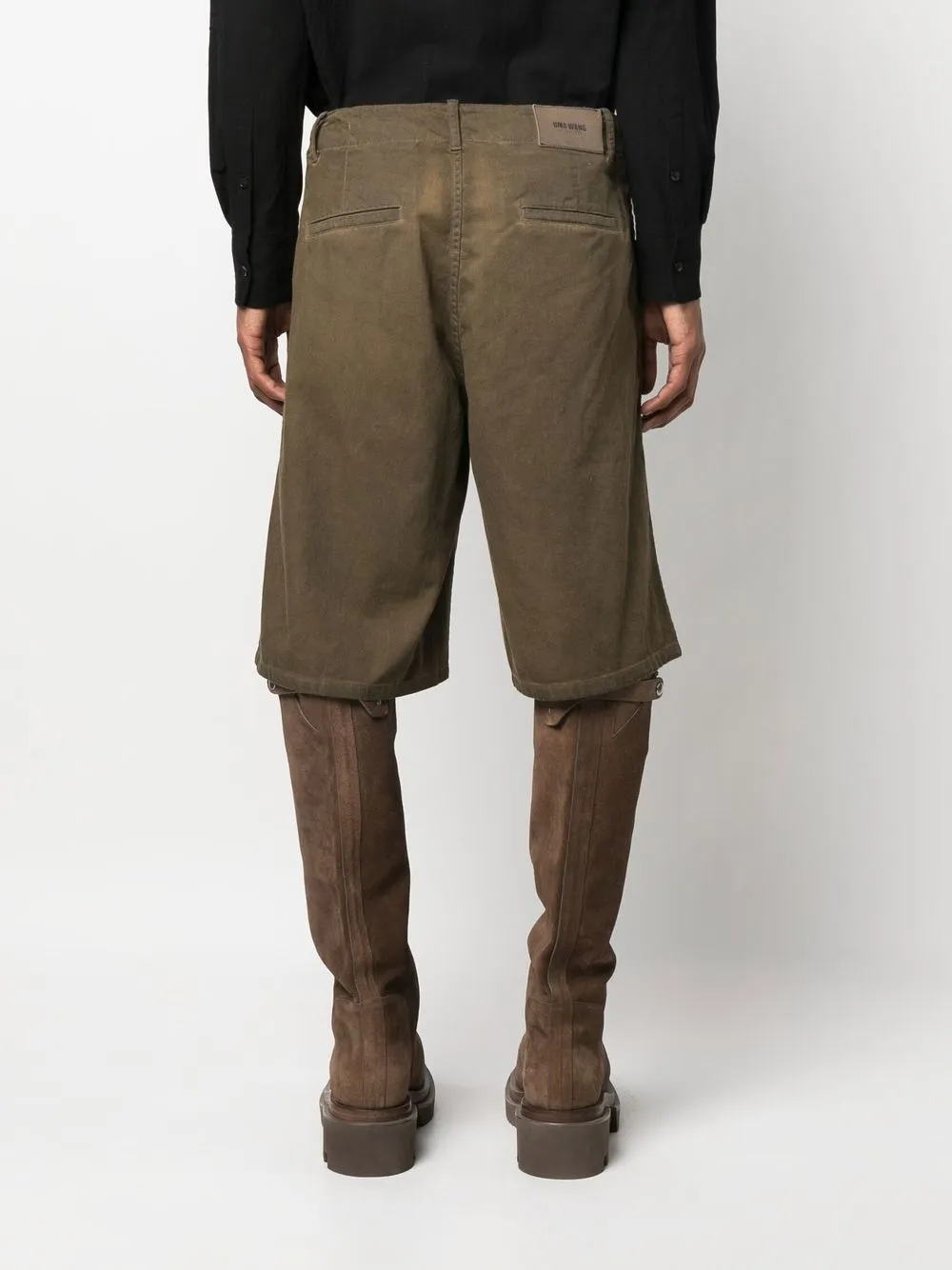 UMA WANG DRAWSTRING-WAIST COTTON BERMUDA SHORTS